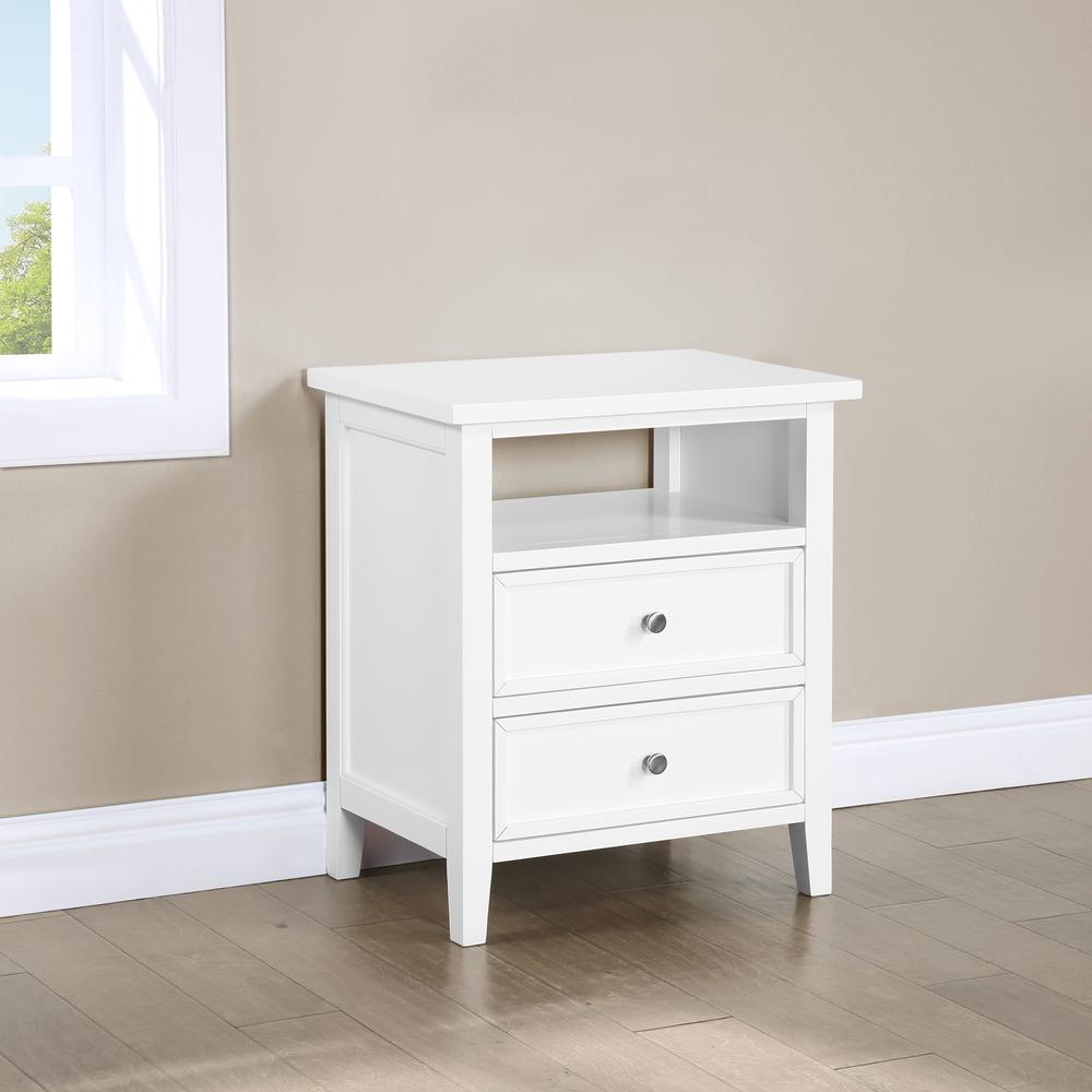 Walker White 2 Drawer Nightstand. Picture 13