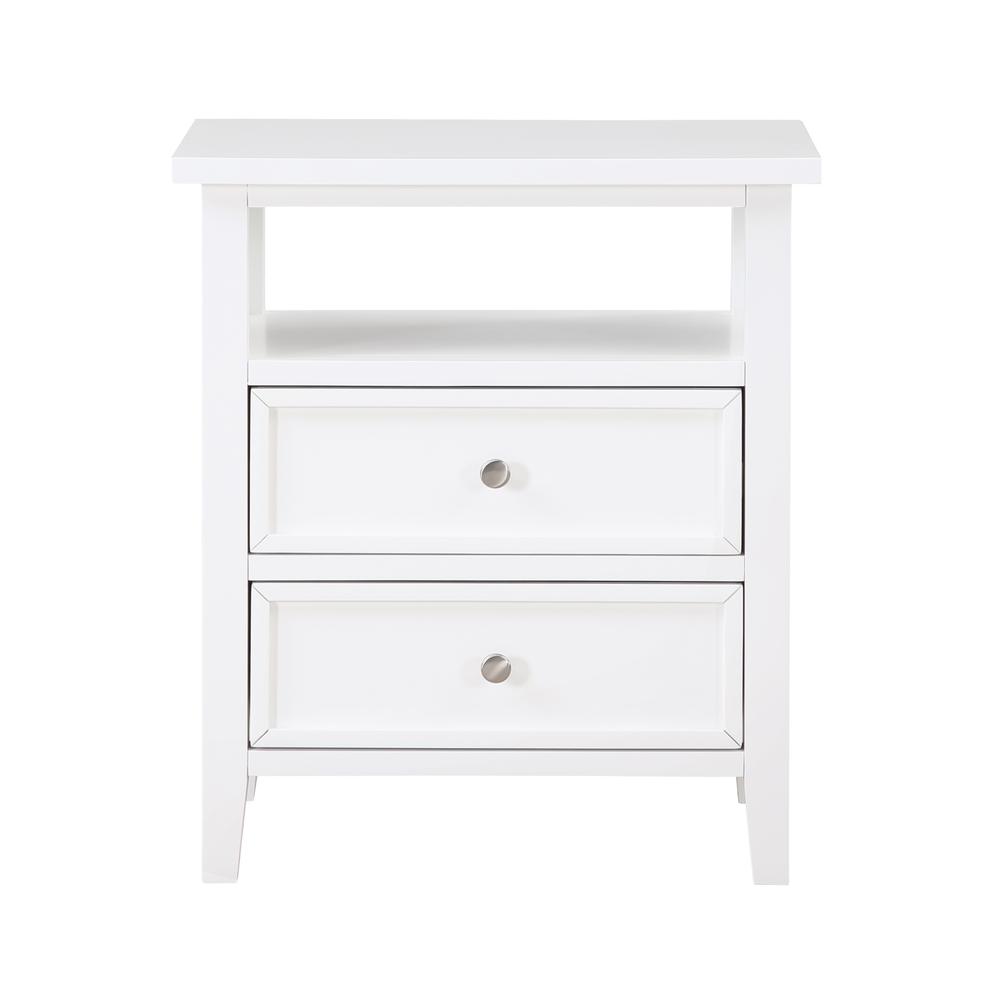 Walker White 2 Drawer Nightstand. Picture 1