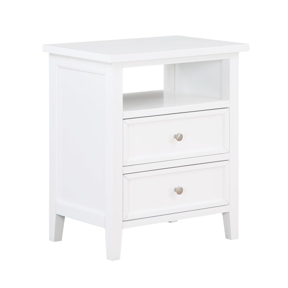 Walker White 2 Drawer Nightstand. Picture 2