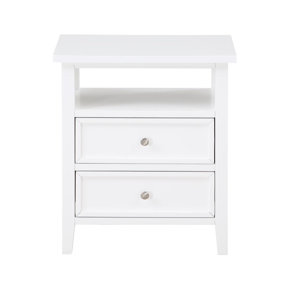 Walker White 2 Drawer Nightstand. Picture 5