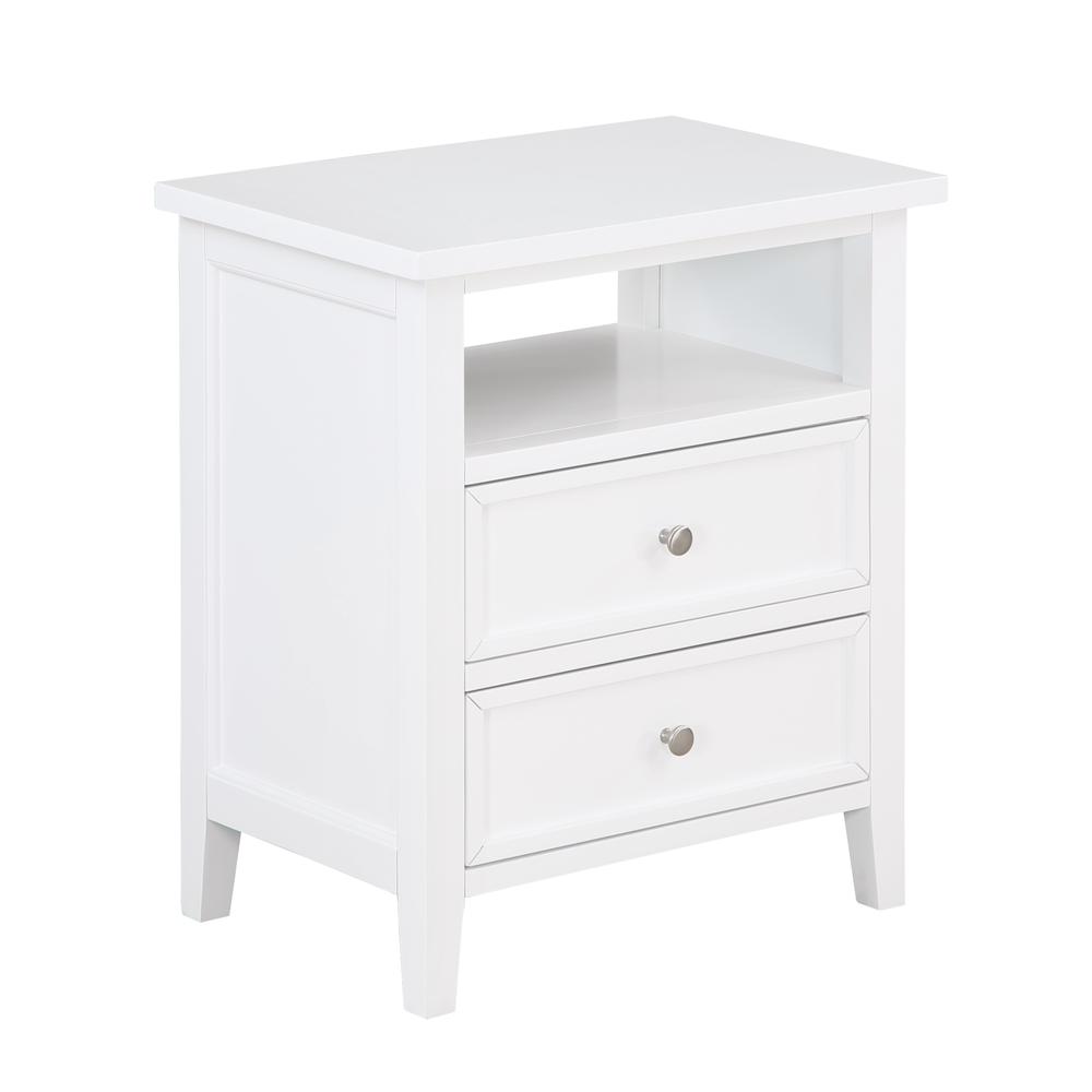 Walker White 2 Drawer Nightstand. Picture 6