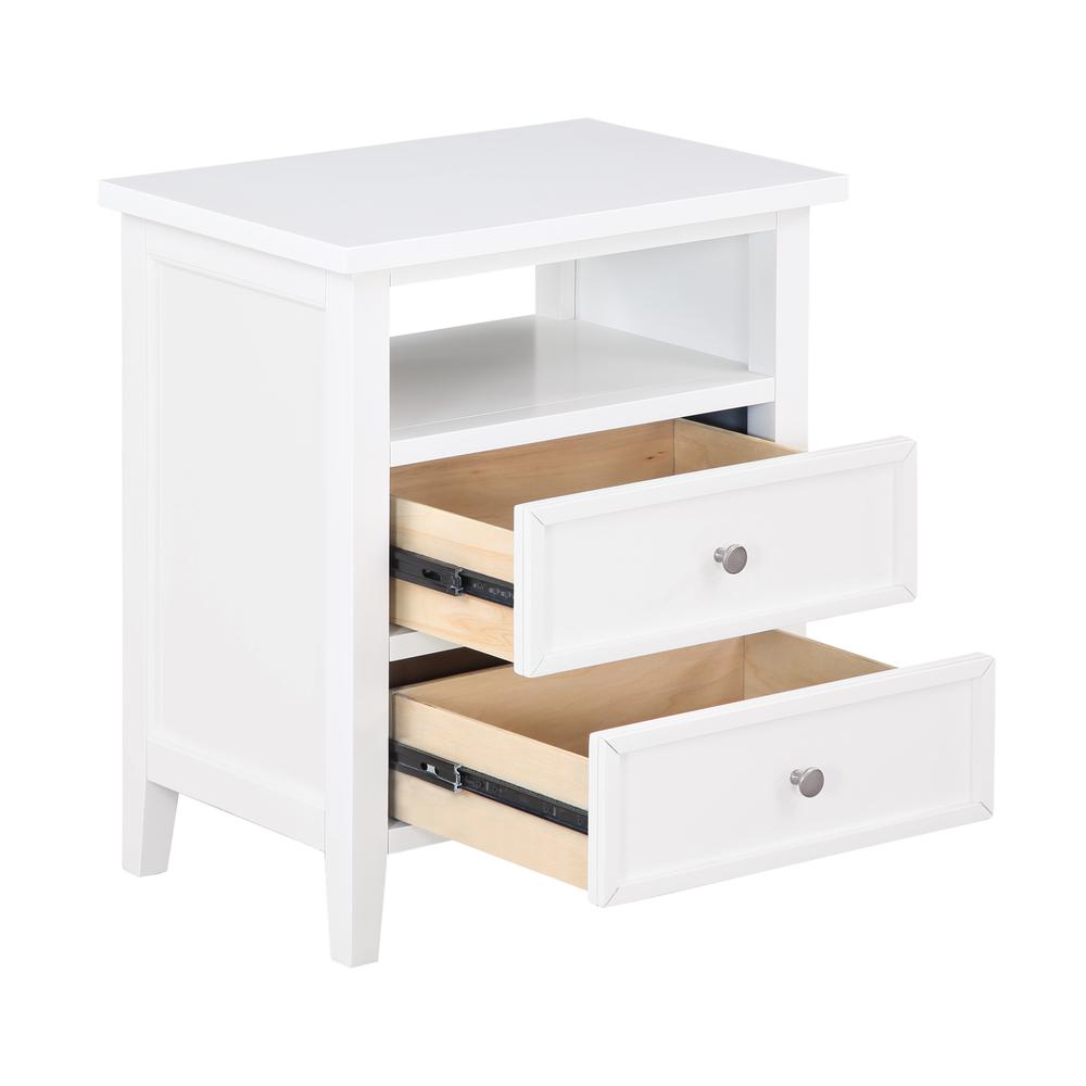 Walker White 2 Drawer Nightstand. Picture 7