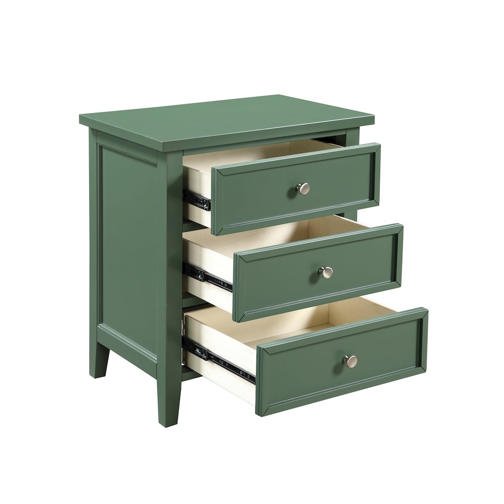 Lennon 3-drawer Nightstand - Vintage Green. Picture 7