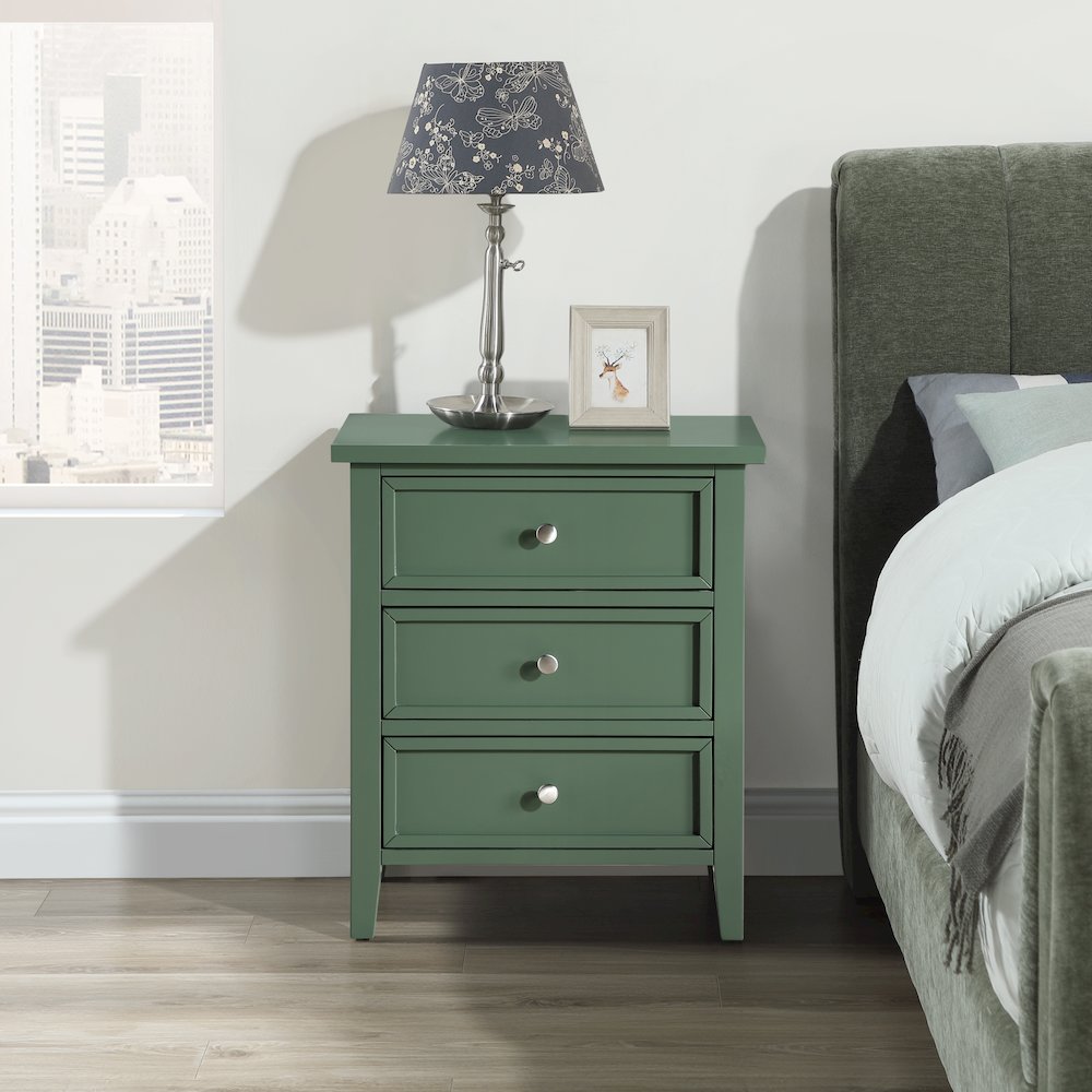Lennon 3-drawer Nightstand - Vintage Green. Picture 11