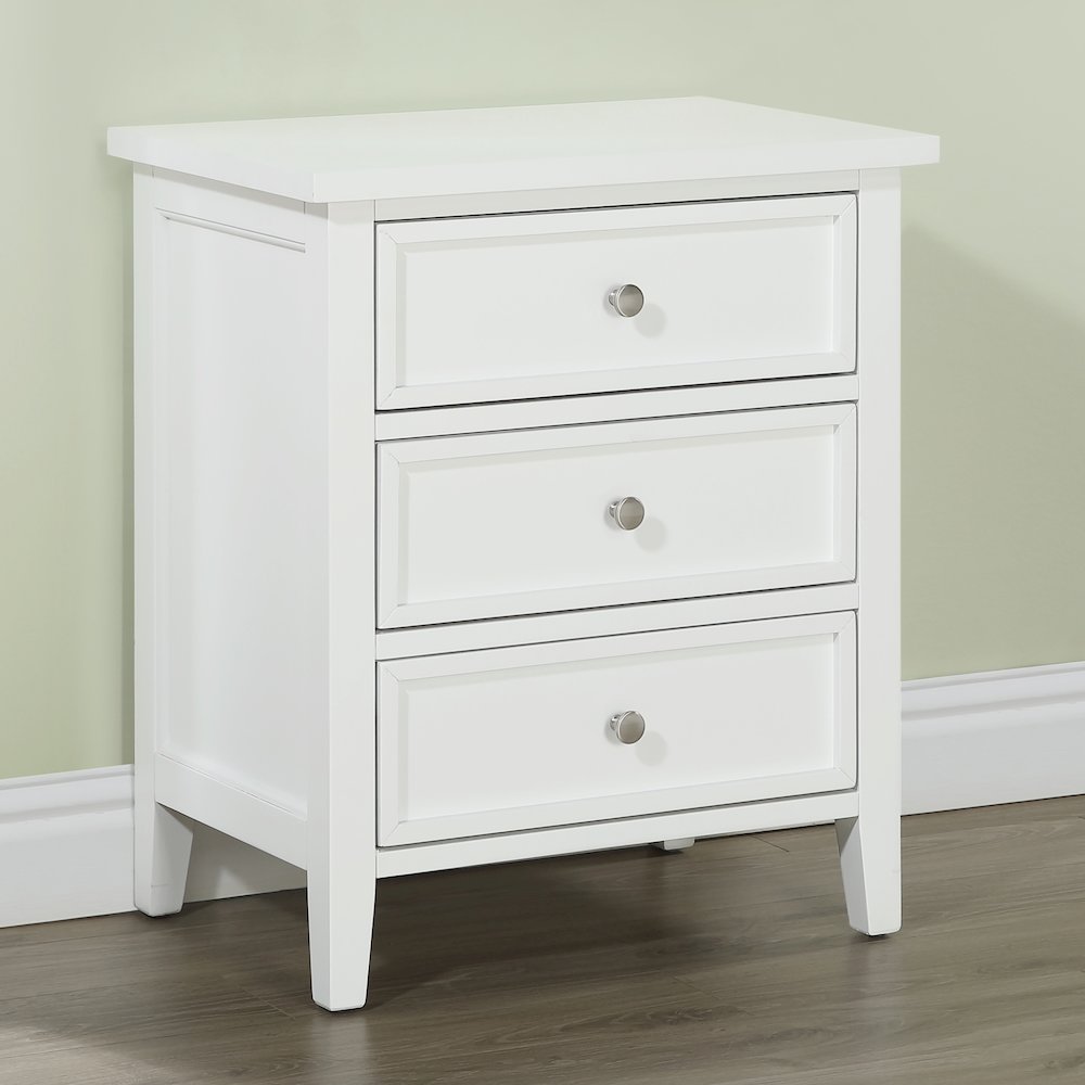 Lennon 3-drawer Nightstand - White. Picture 3