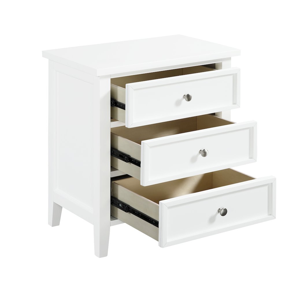 Lennon 3-drawer Nightstand - White. Picture 10
