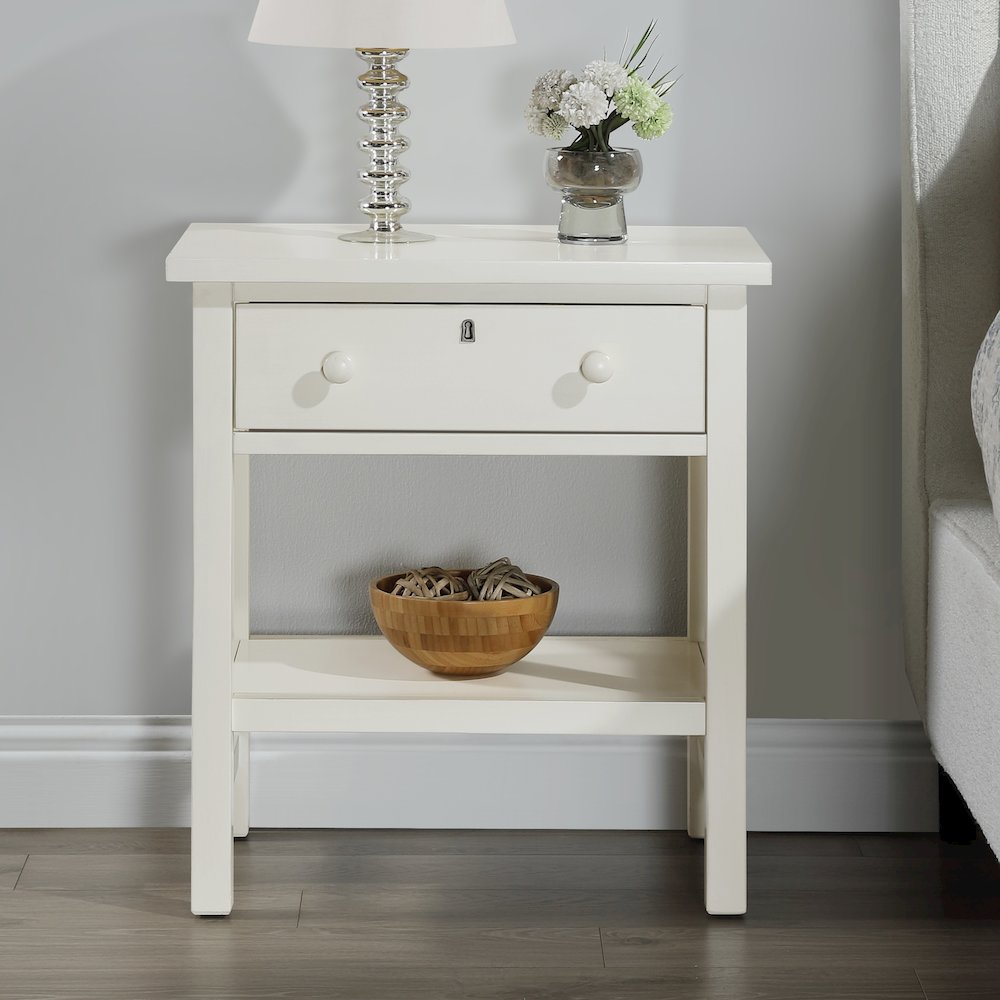Franklen 1-drawer Storage Nightstand - Antique White. Picture 5