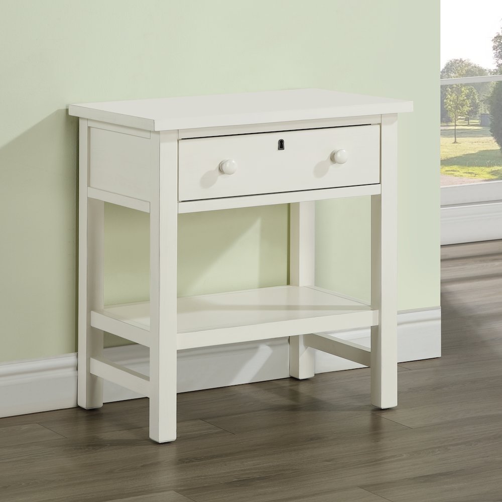 Franklen 1-drawer Storage Nightstand - Antique White. Picture 4