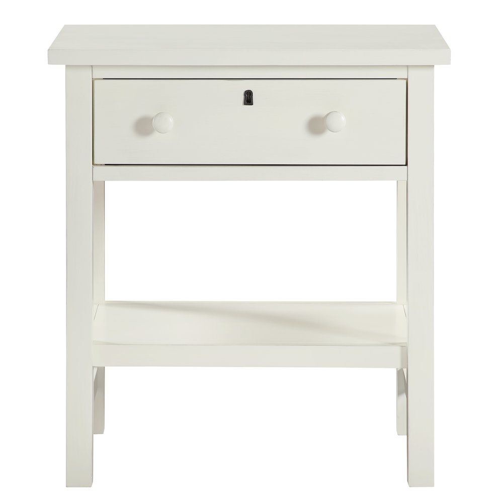 Franklen 1-drawer Storage Nightstand - Antique White. Picture 1