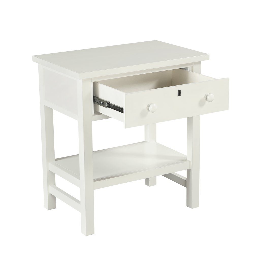 Franklen 1-drawer Storage Nightstand - Antique White. Picture 11