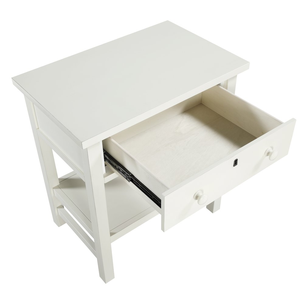 Franklen 1-drawer Storage Nightstand - Antique White. Picture 12