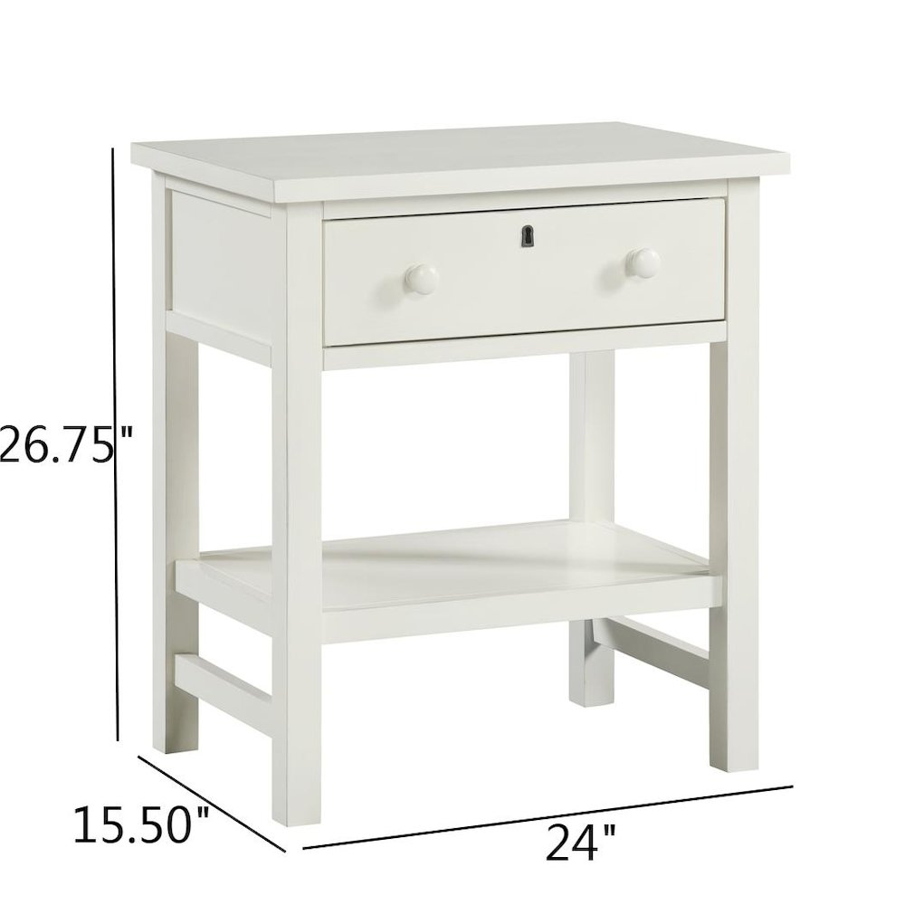 Franklen 1-drawer Storage Nightstand - Antique White. Picture 13