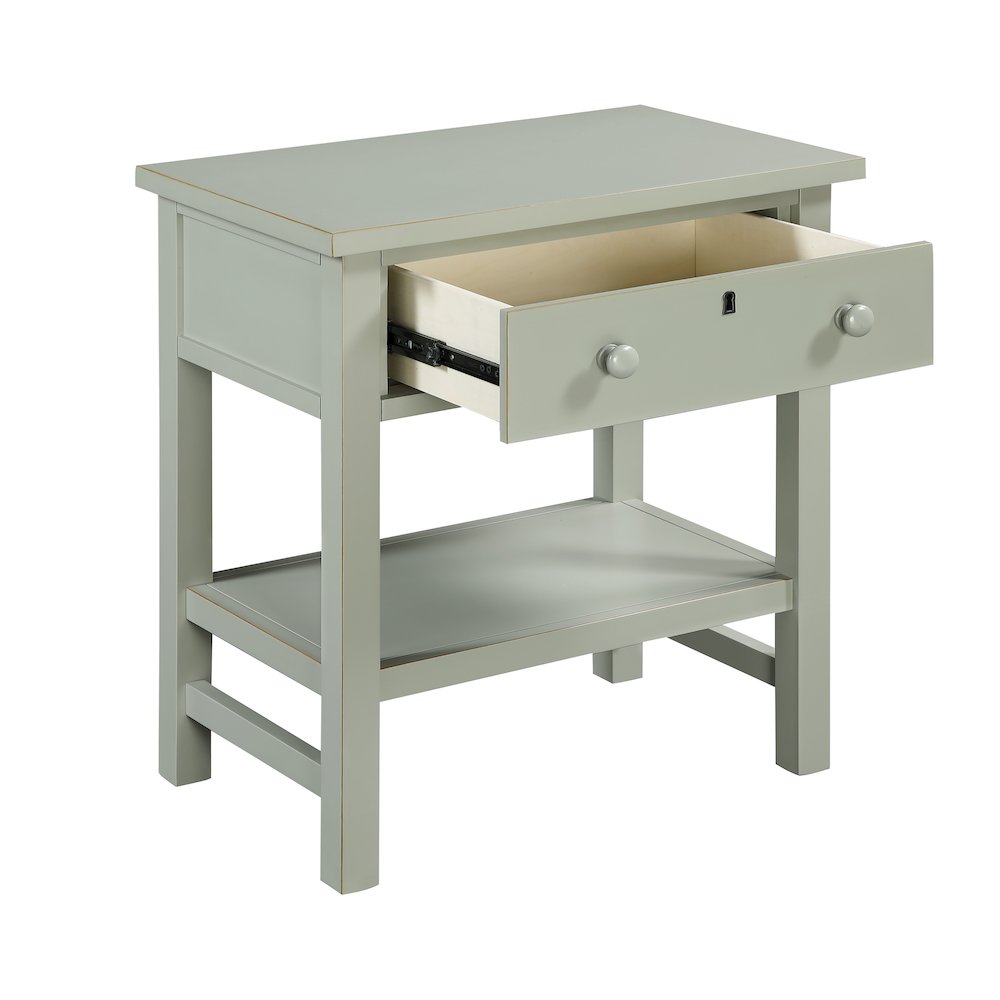 Franklen 1-drawer Storage Nightstand - Antique Gray. Picture 6