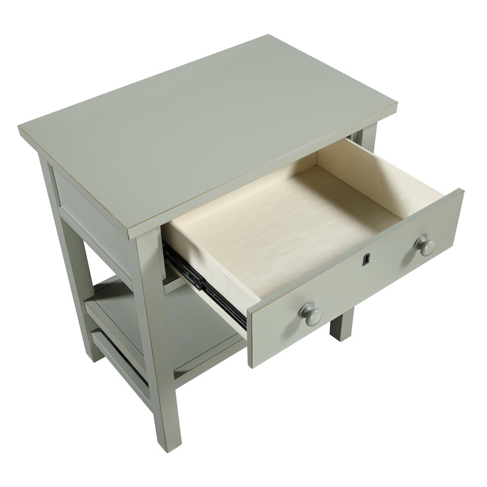 Franklen 1-drawer Storage Nightstand - Antique Gray. Picture 7
