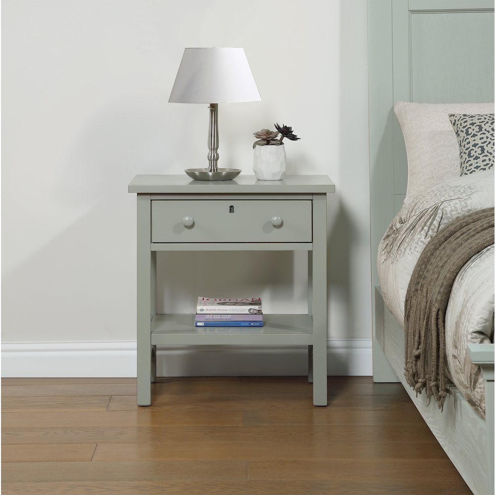 Franklen 1-drawer Storage Nightstand - Antique Gray. Picture 11