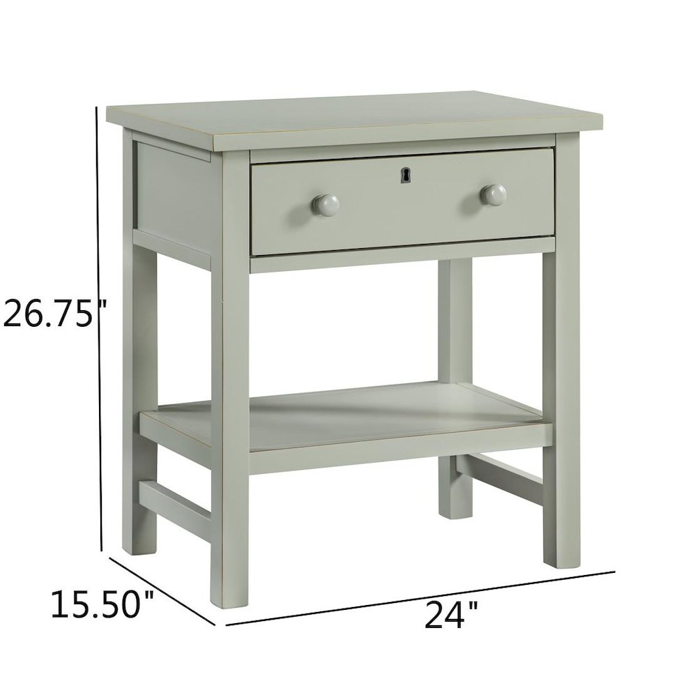 Franklen 1-drawer Storage Nightstand - Antique Gray. Picture 13