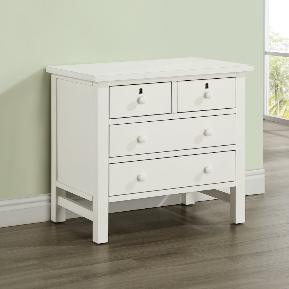 Greenwich 4-drawer Storage Nightstand - Antique White. Picture 5