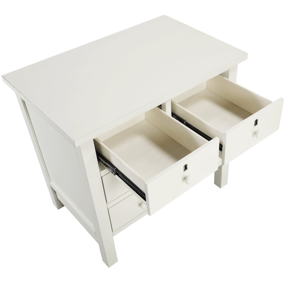 Greenwich 4-drawer Storage Nightstand - Antique White. Picture 12