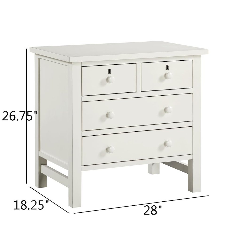 Greenwich 4-drawer Storage Nightstand - Antique White. Picture 13