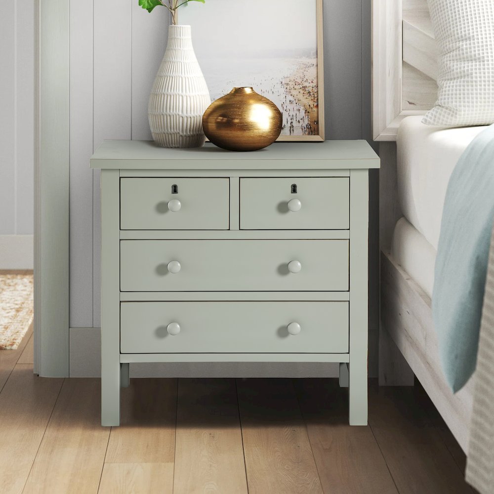 Greenwich 4-drawer Storage Nightstand - Antique Gray. Picture 4