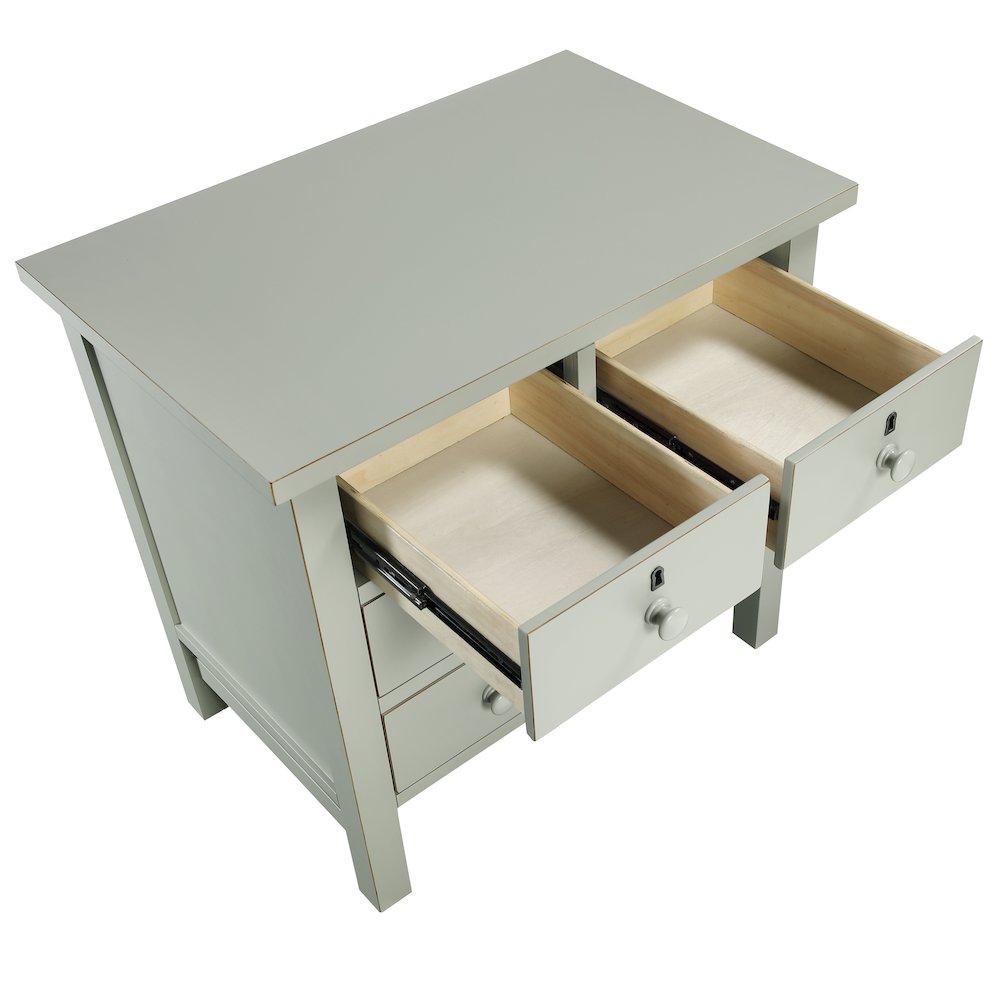 Greenwich 4-drawer Storage Nightstand - Antique Gray. Picture 6