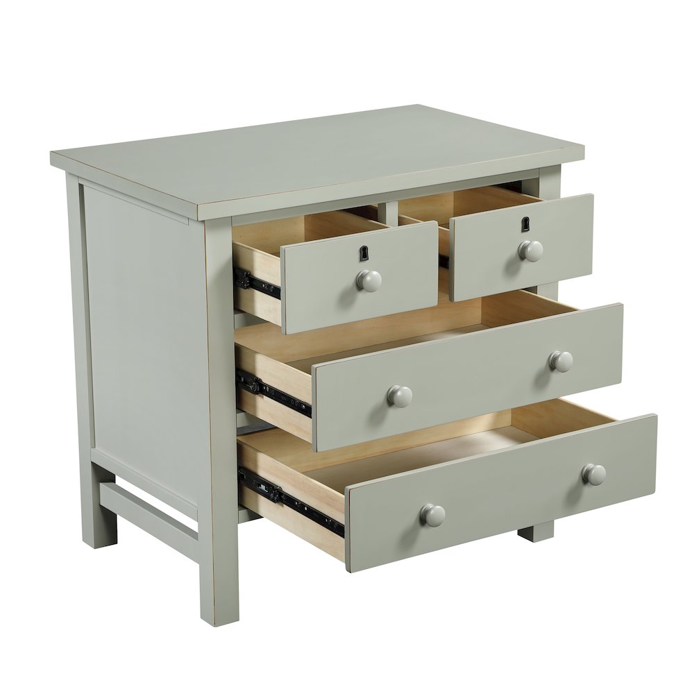 Greenwich 4-drawer Storage Nightstand - Antique Gray. Picture 12