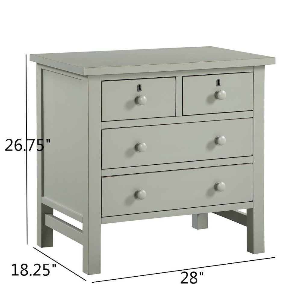 Greenwich 4-drawer Storage Nightstand - Antique Gray. Picture 14
