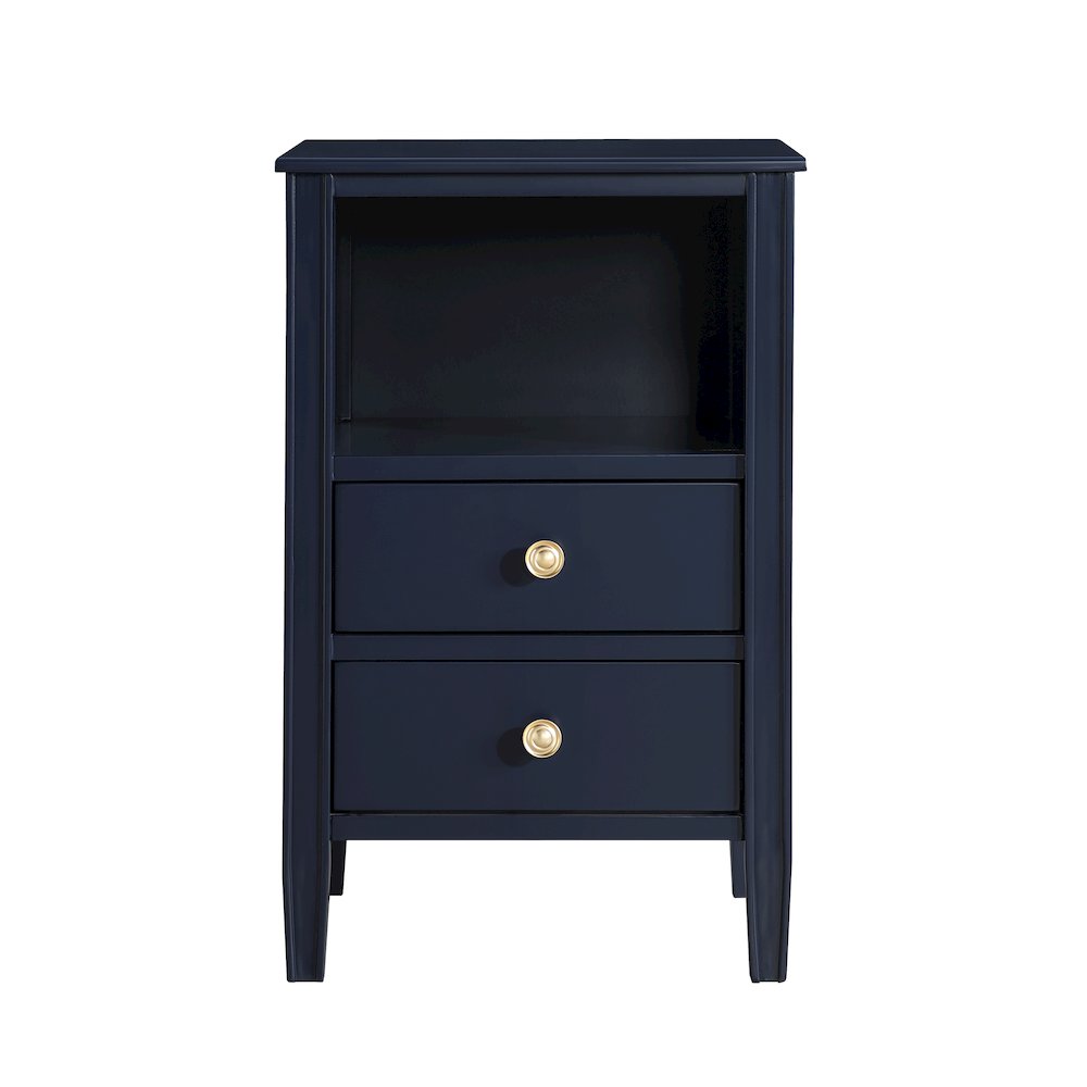 Winsley 2-drawer storage Nightstand - Midnight Blue. Picture 2