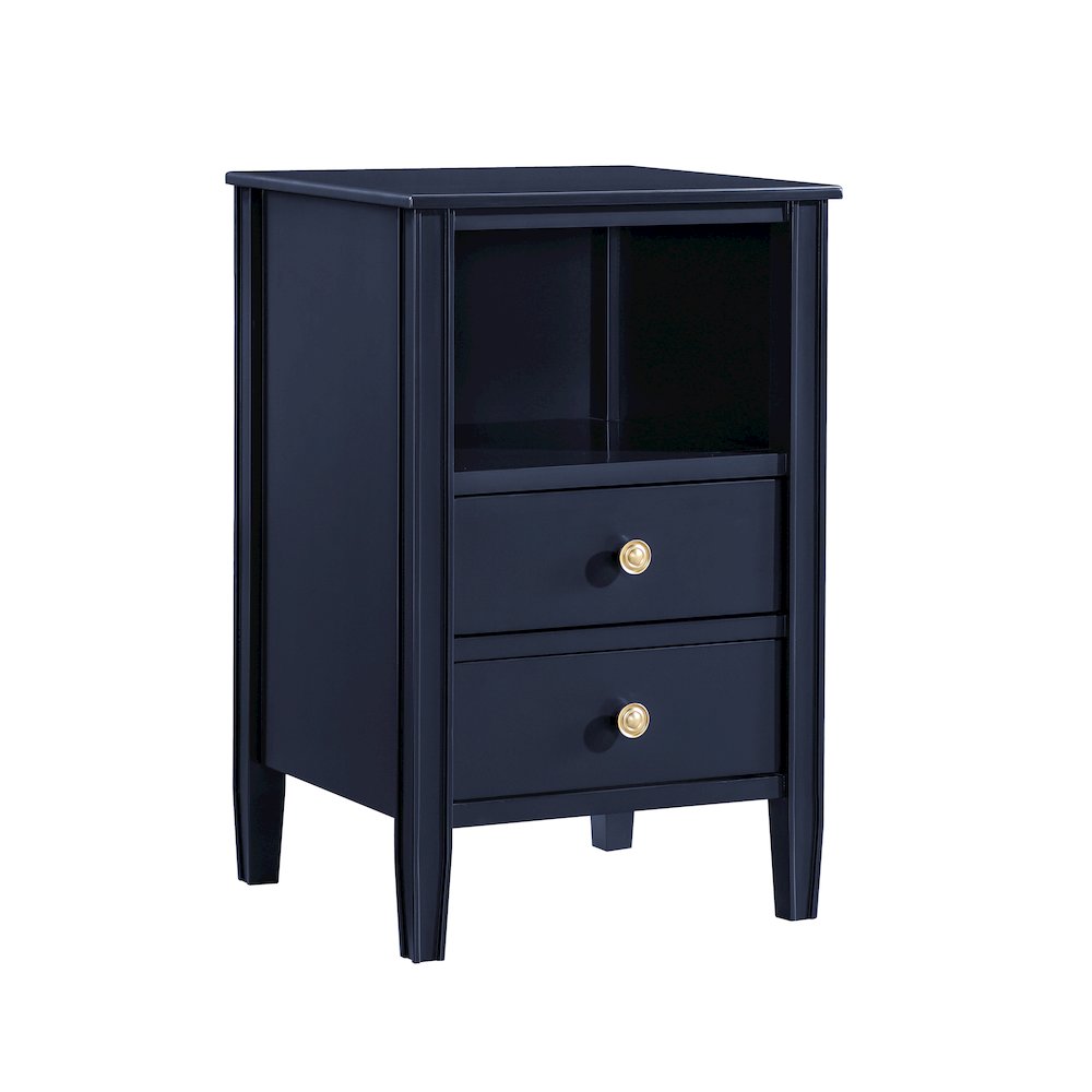 Winsley 2-drawer storage Nightstand - Midnight Blue. Picture 5