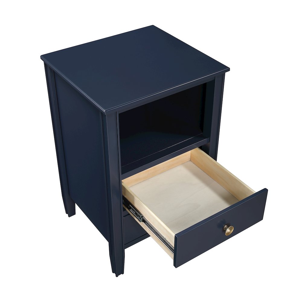Winsley 2-drawer storage Nightstand - Midnight Blue. Picture 9