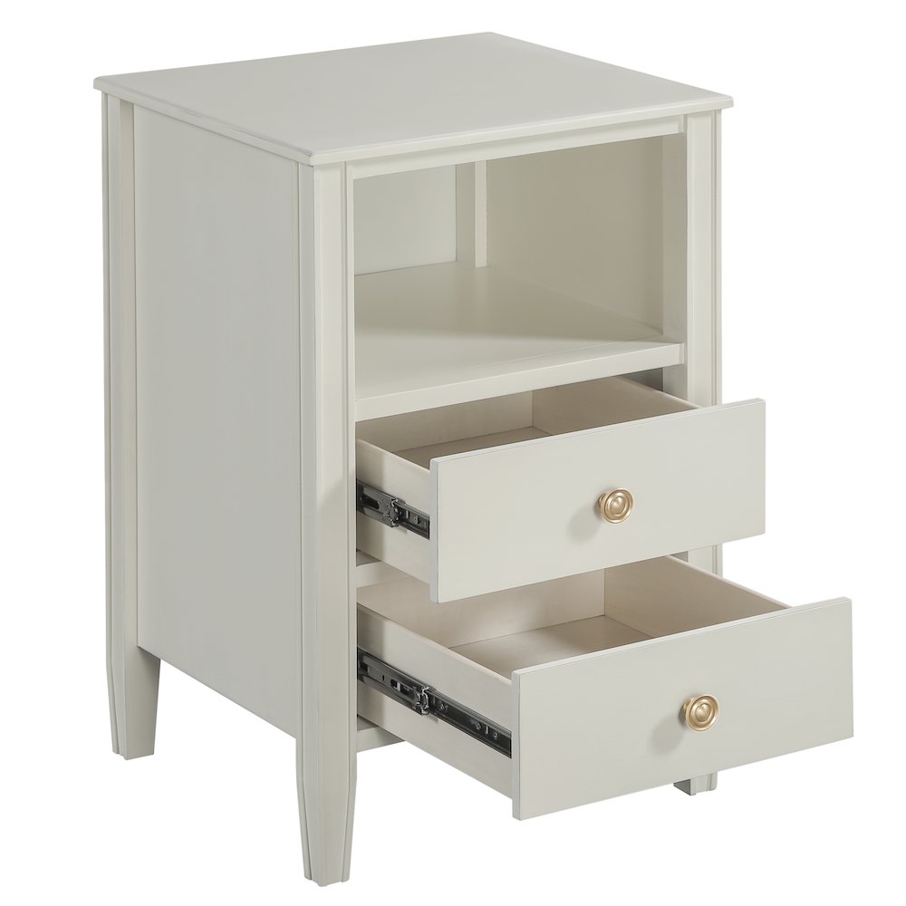 Winsley 2-drawer storage Nightstand - Antique White. Picture 10