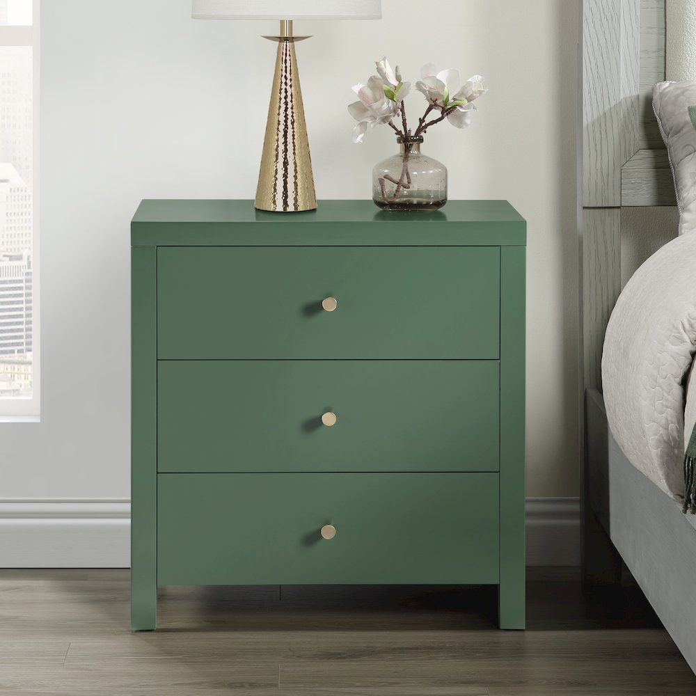 Nolan 3-drawer Nightstand - Vintage Green. Picture 4