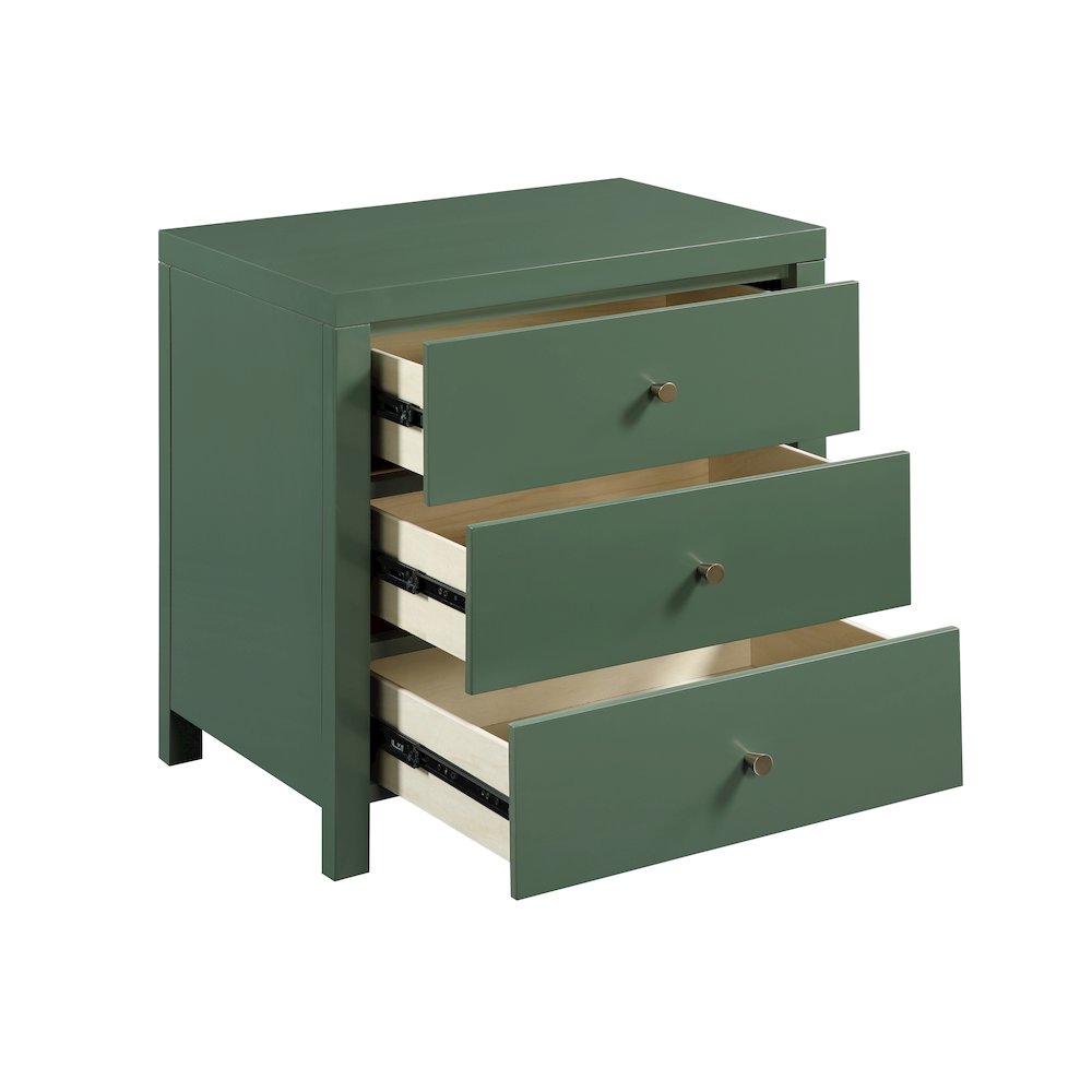 Nolan 3-drawer Nightstand - Vintage Green. Picture 12