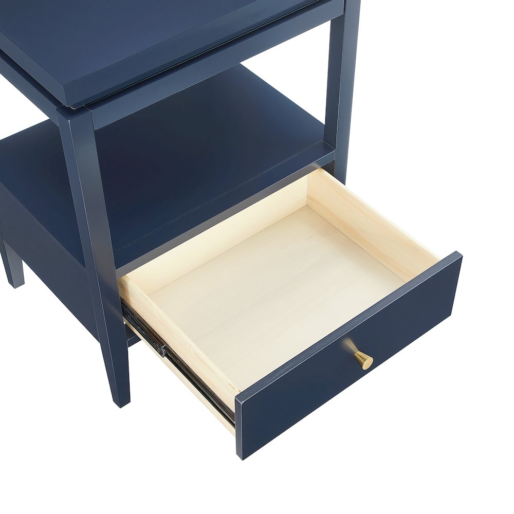 Opava Midnight Blue 1-drawer Nightstand. Picture 5