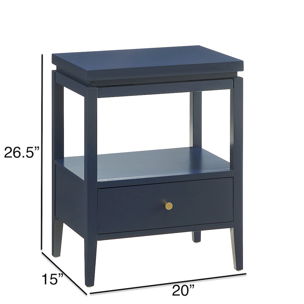 Opava Midnight Blue 1-drawer Nightstand. Picture 13