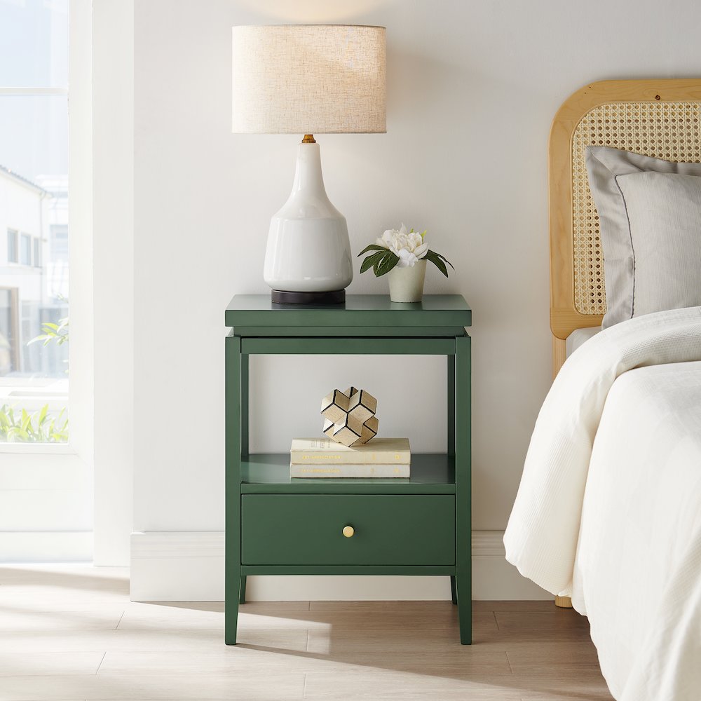Opava Vintage Green 1-drawer Nightstand. Picture 2