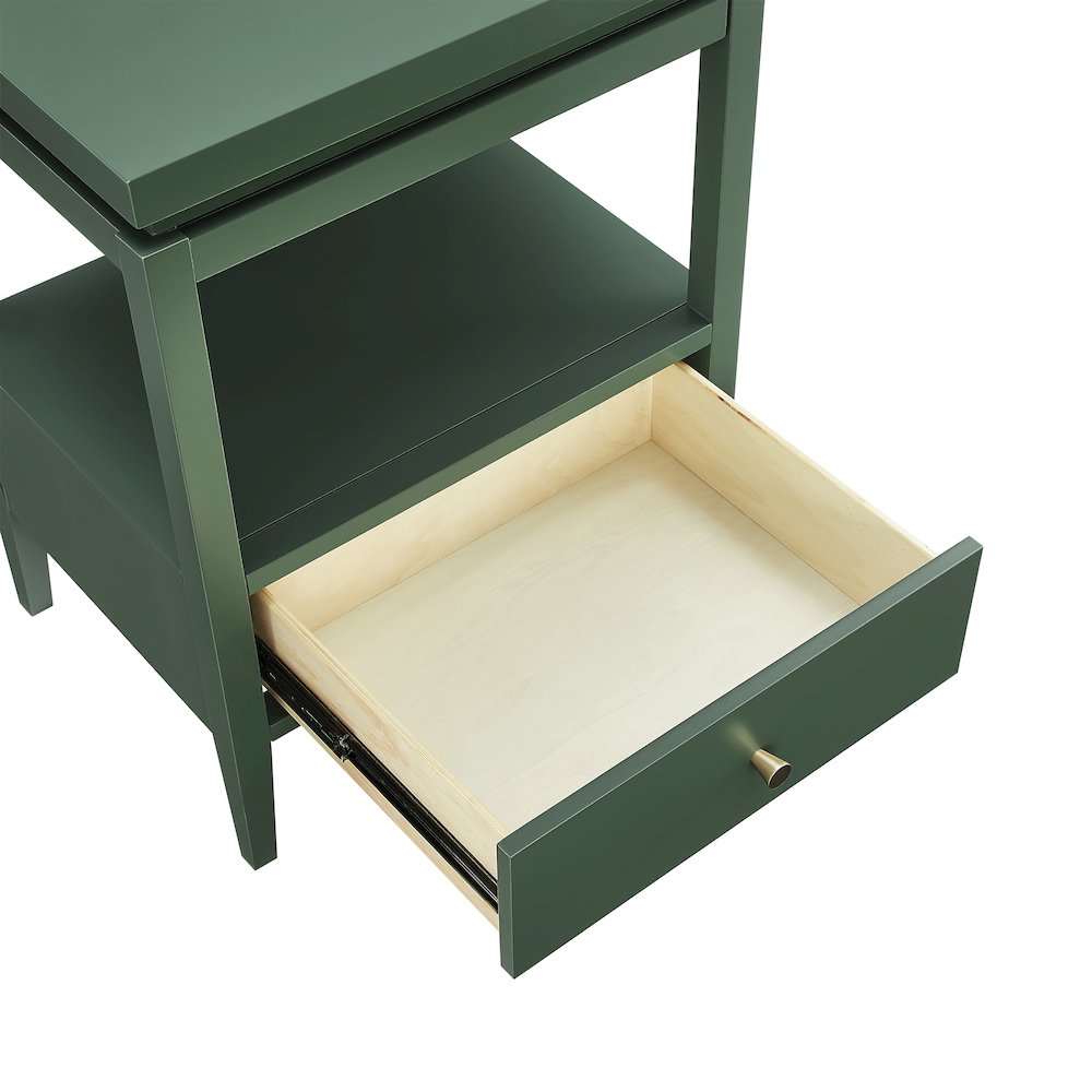 Opava Vintage Green 1-drawer Nightstand. Picture 5