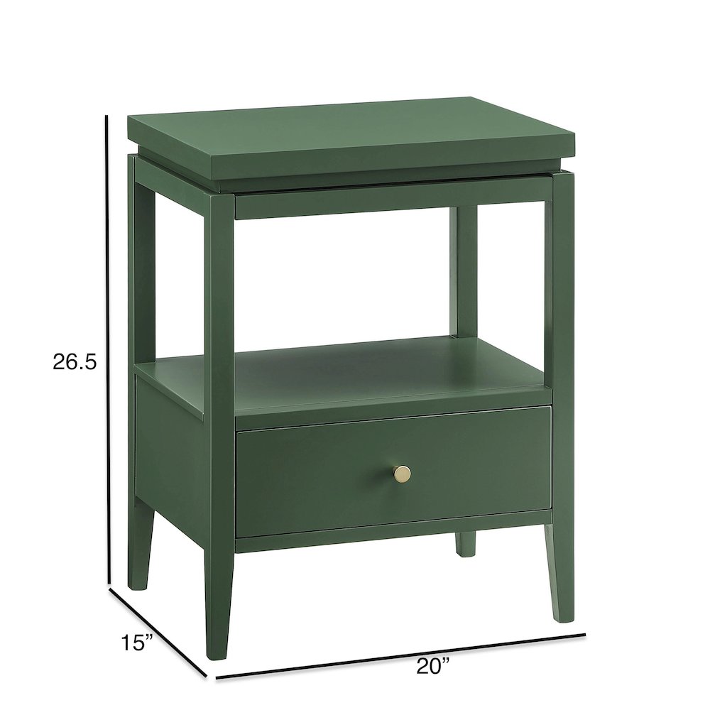 Opava Vintage Green 1-drawer Nightstand. Picture 13