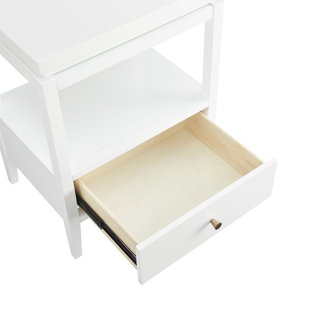 Opava White 1-drawer Nightstand. Picture 5