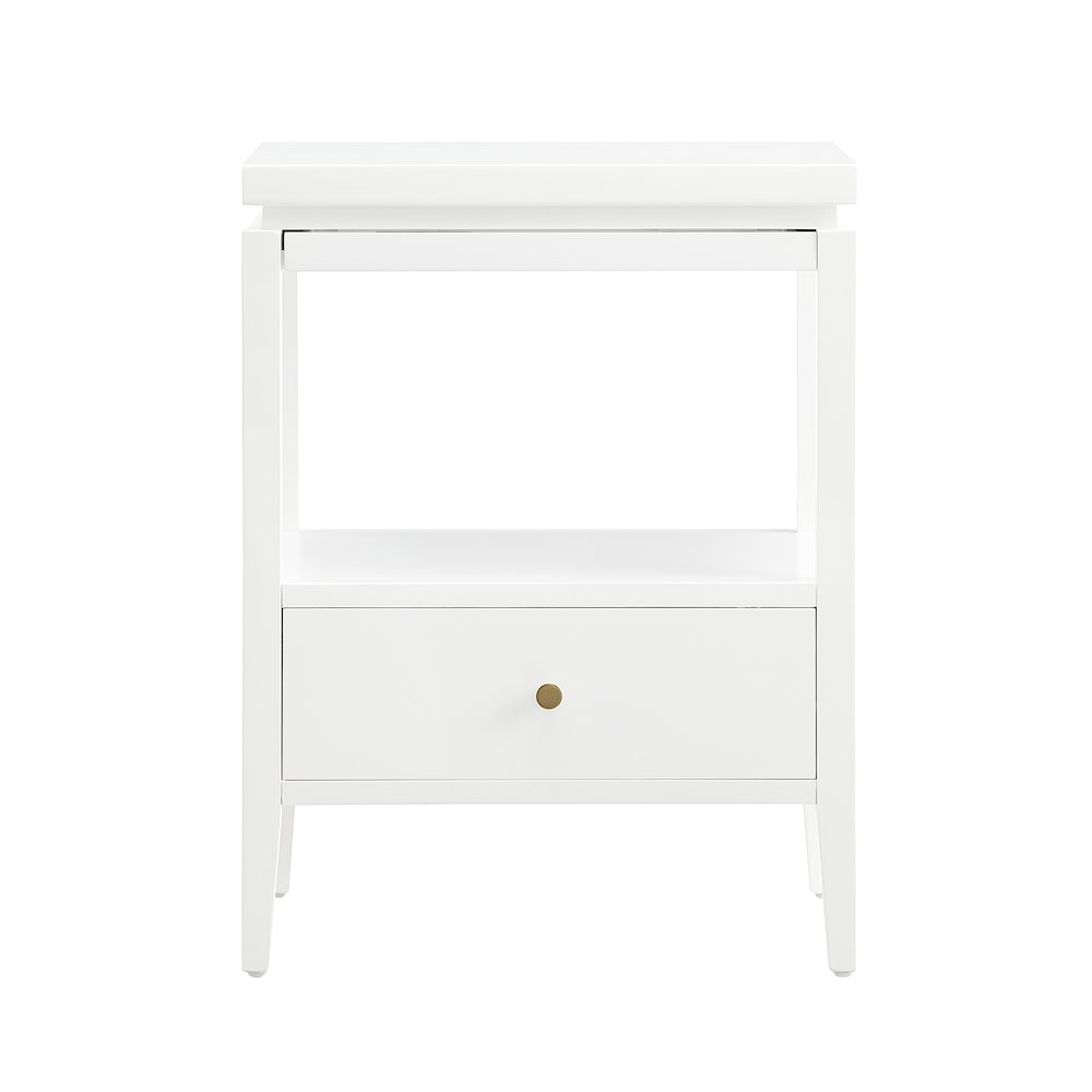 Opava White 1-drawer Nightstand. Picture 1