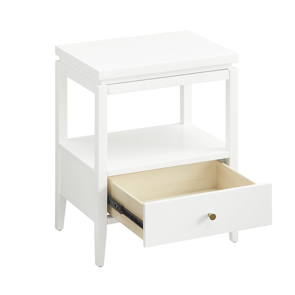 Opava White 1-drawer Nightstand. Picture 11