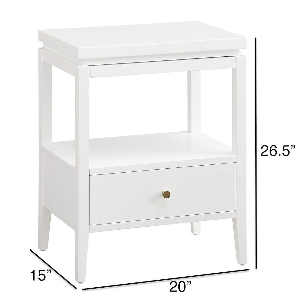 Opava White 1-drawer Nightstand. Picture 13