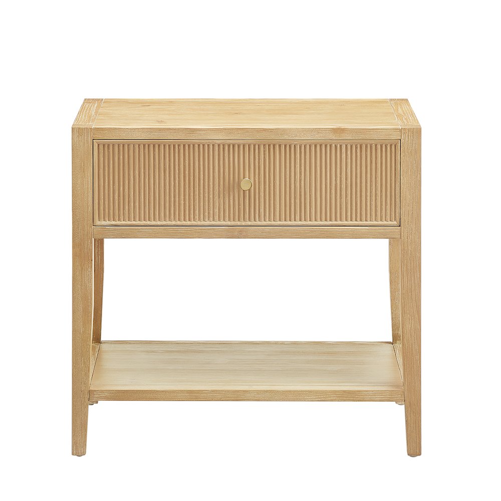 Flores Natural 1-drawer Nightstand. Picture 1