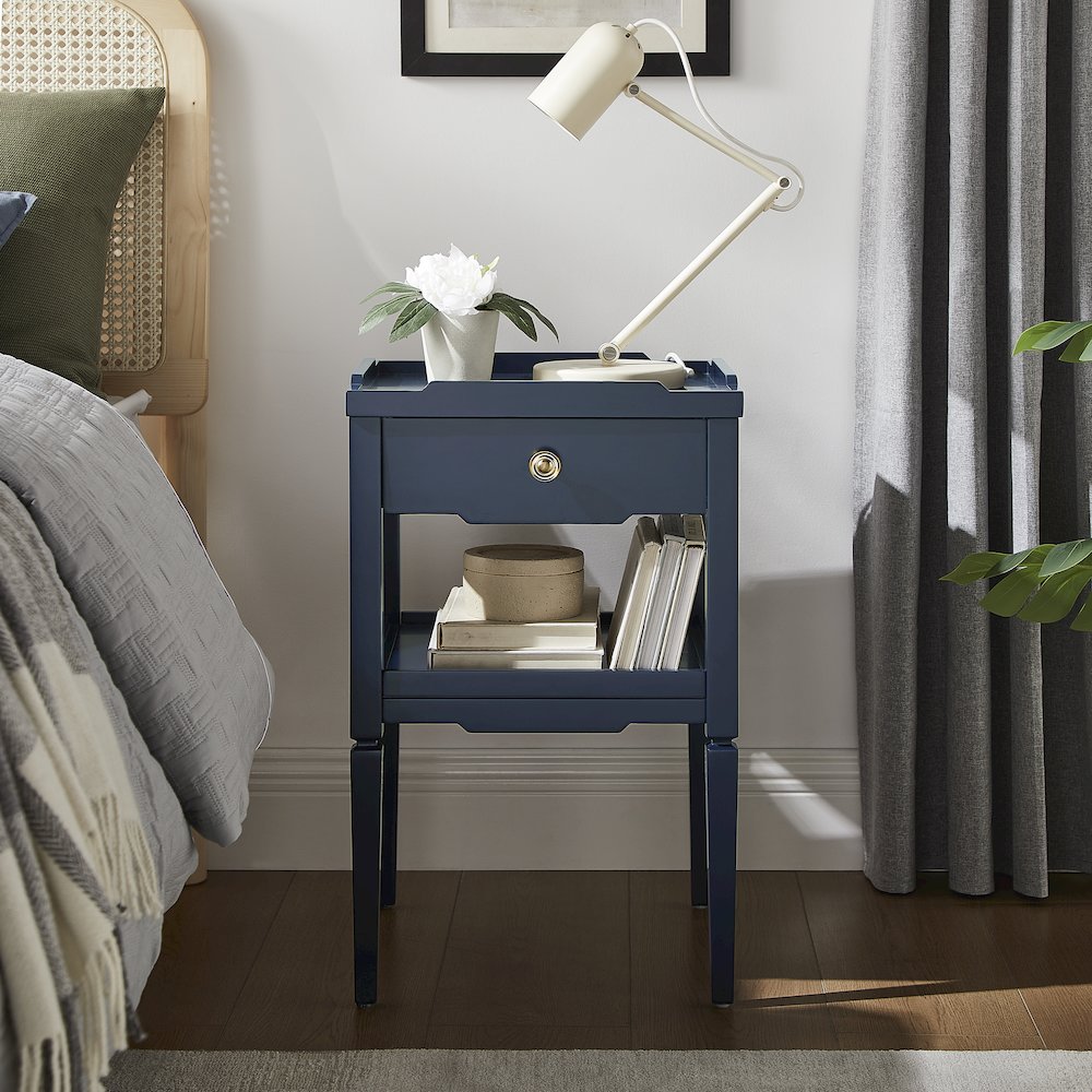 Finchley Midnight Blue 1-drawer Nightstand. Picture 2