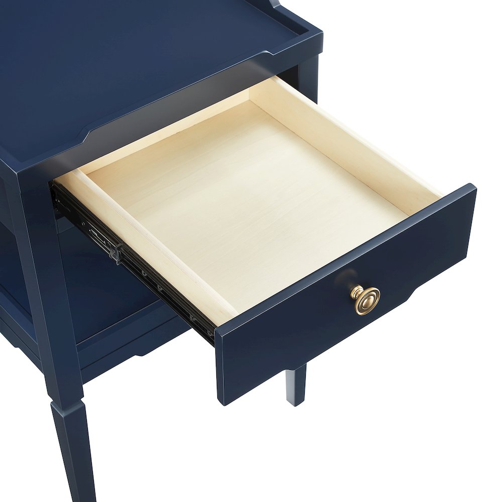 Finchley Midnight Blue 1-drawer Nightstand. Picture 4