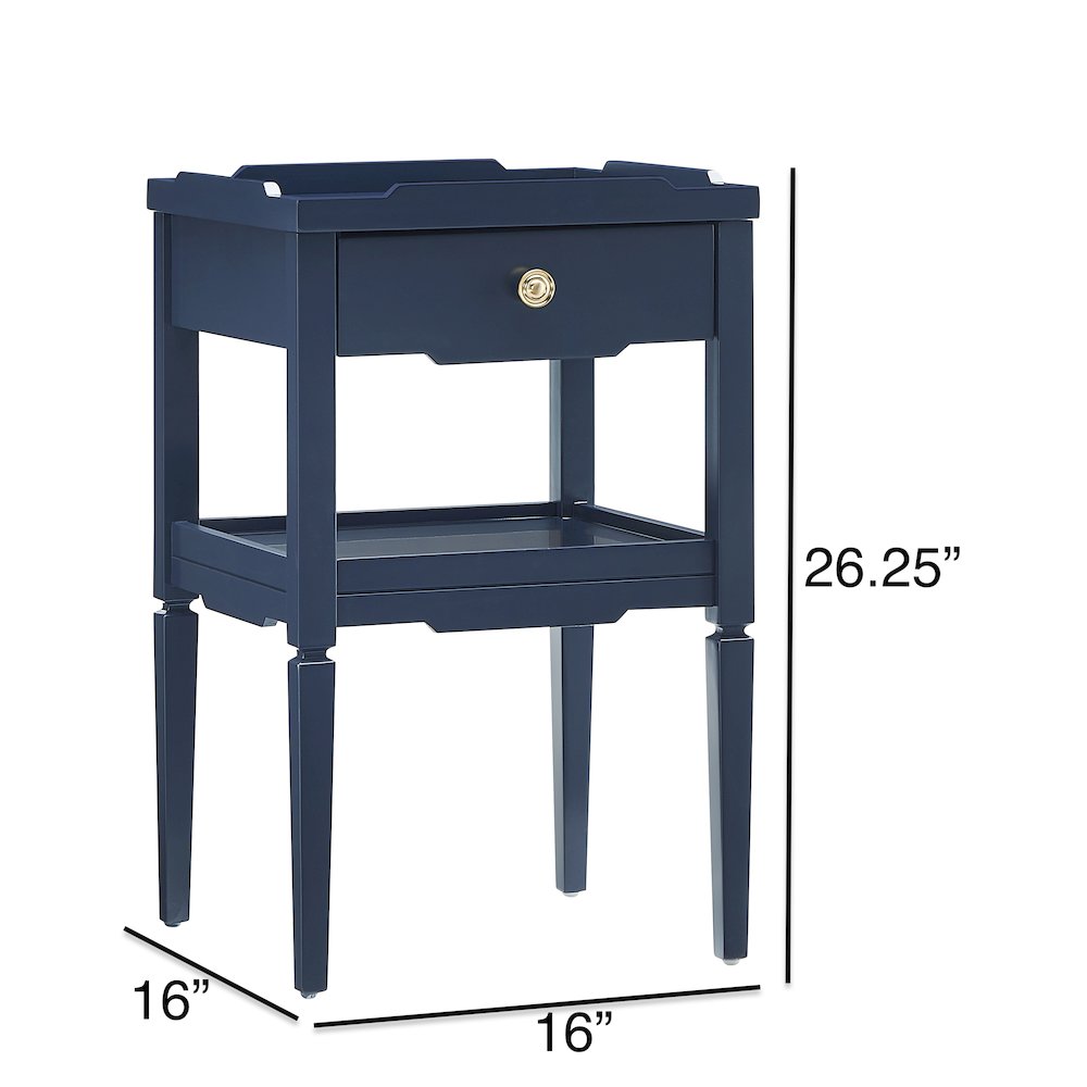 Finchley Midnight Blue 1-drawer Nightstand. Picture 12