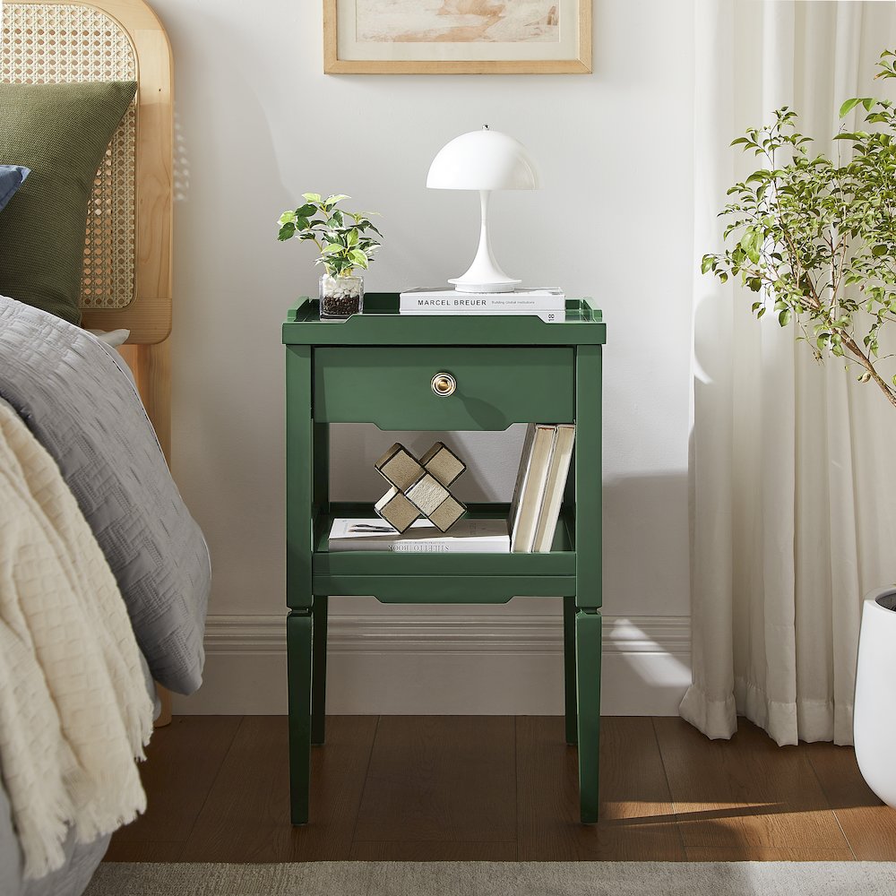 Finchley Vintage Green 1-drawer Nightstand. Picture 2