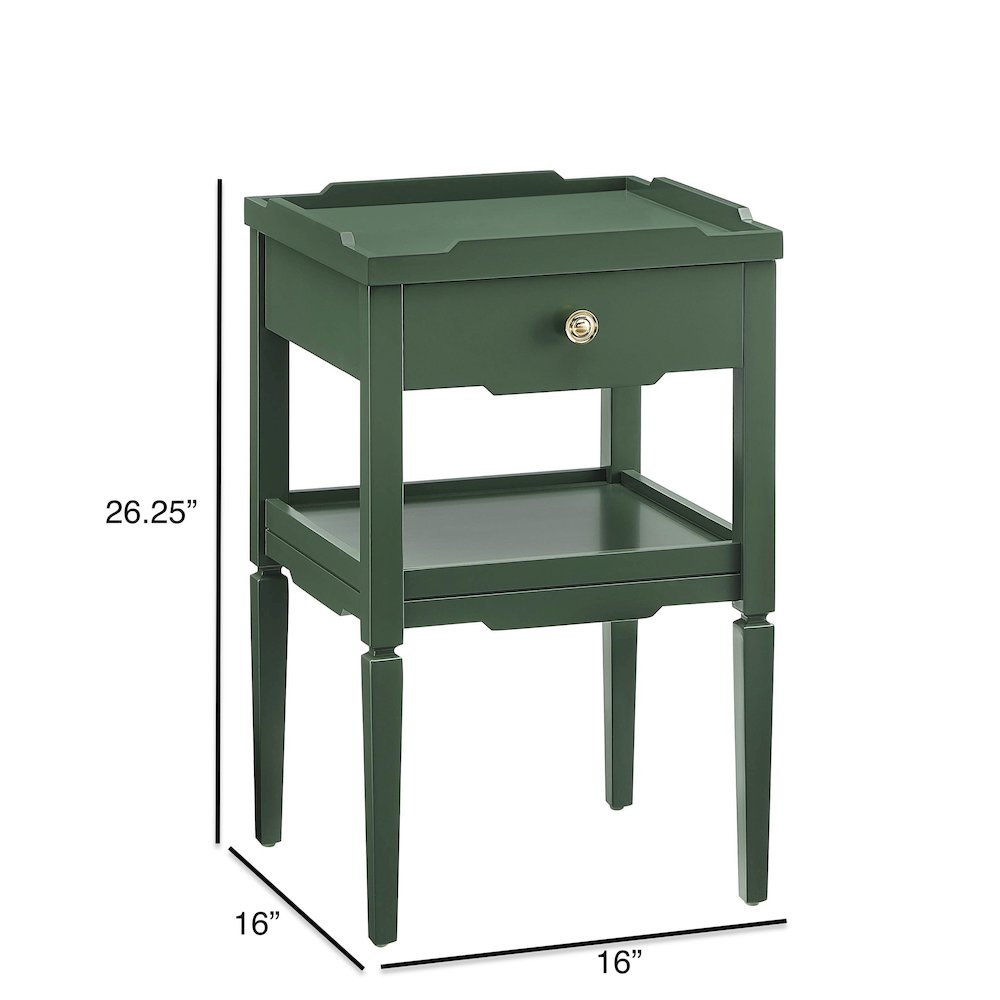 Finchley Vintage Green 1-drawer Nightstand. Picture 12