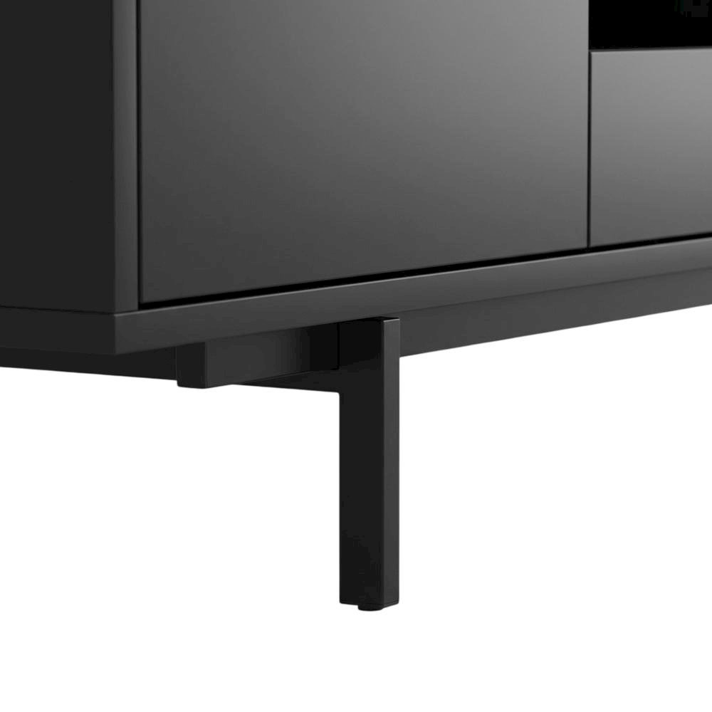 Black Laminate TV Console with 3 Doors and Modern Design. Picture 6