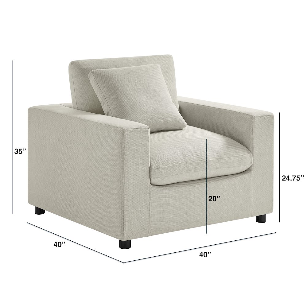 Casella Modern Armchair - Beige. Picture 9